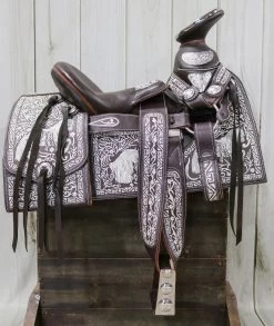 15" Cafe Brown Montura Silla Charra Cuadrada Charro Saddle