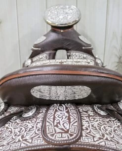 15" Cafe Brown Montura Silla Charra Cuadrada Charro Saddle -Western Harness Shop image 445