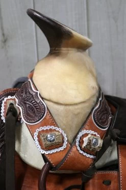 15" Charro Horse Saddle Montura Charra Cuerno De Venado Cincelada -Western Harness Shop image 454