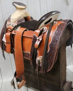 15" Charro Horse Saddle Montura Charra Cuerno De Venado Cincelada -Western Harness Shop image 457