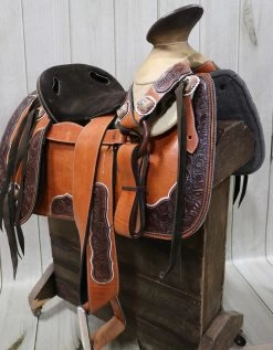 15" Charro Horse Saddle Montura Charra Cuerno De Venado Cincelada -Western Harness Shop image 459