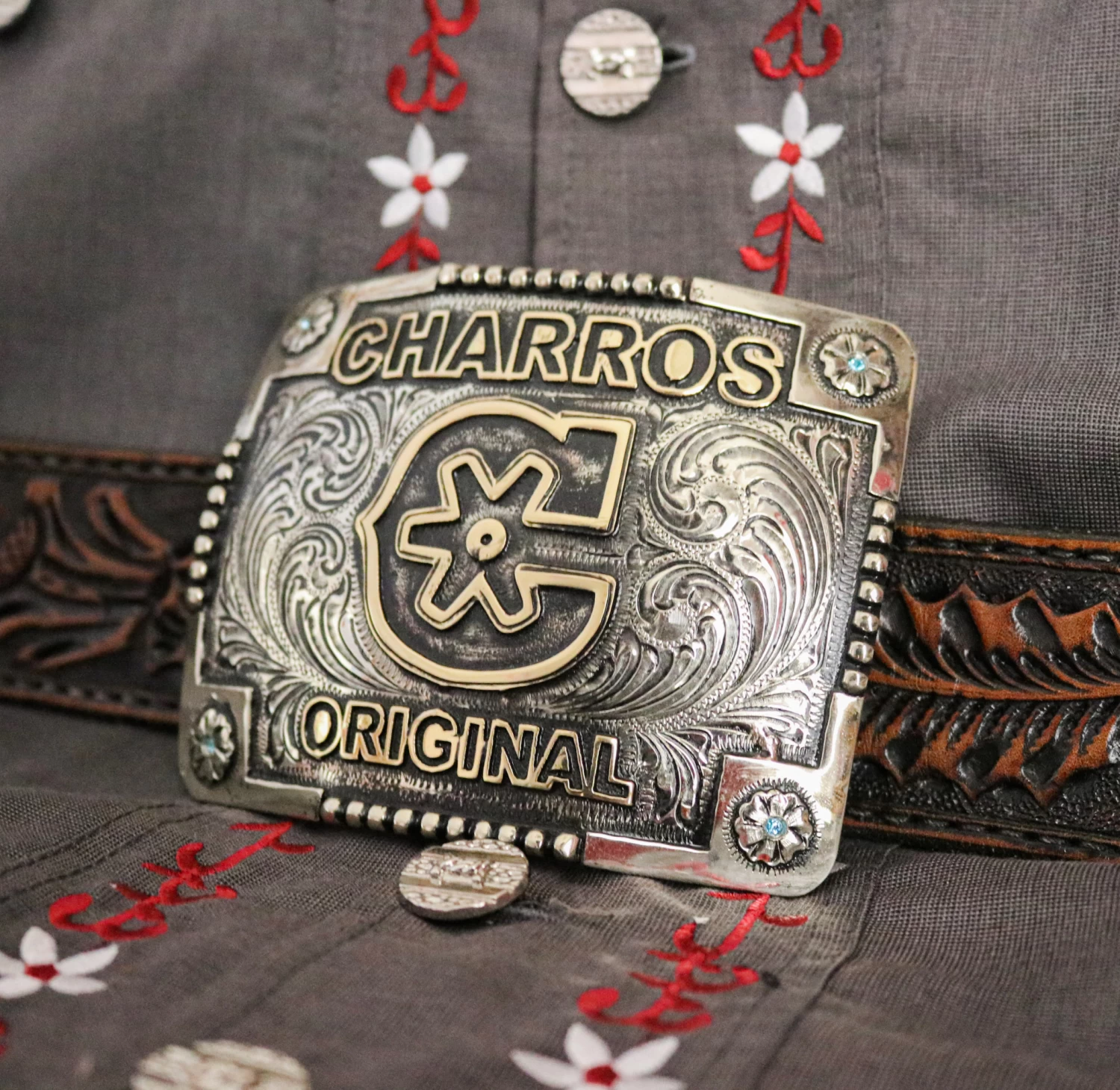 Charros Original Logo Hebilla Buckle (3.75" X 3") 4 Charros Original Logo Hebilla Buckle (3.75" X 3") - Image 2