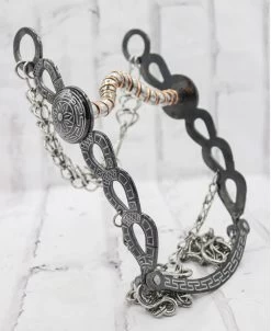 5 1/2" Black Horse Bit Freno Cobre Charro Para Caballo