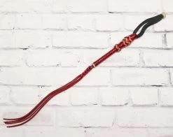 Red Natural Cuero Trenzado Cuarta Quirt Braided Rawhide
