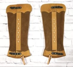 Charros Gamuza Polainas Tan Miel Long Half Chaps