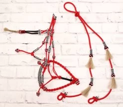 Red Bosalillo Charro De Algodon Cotton Bosal Set