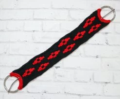34" Cincho Black Red Doble Horse Black Braided Cinch