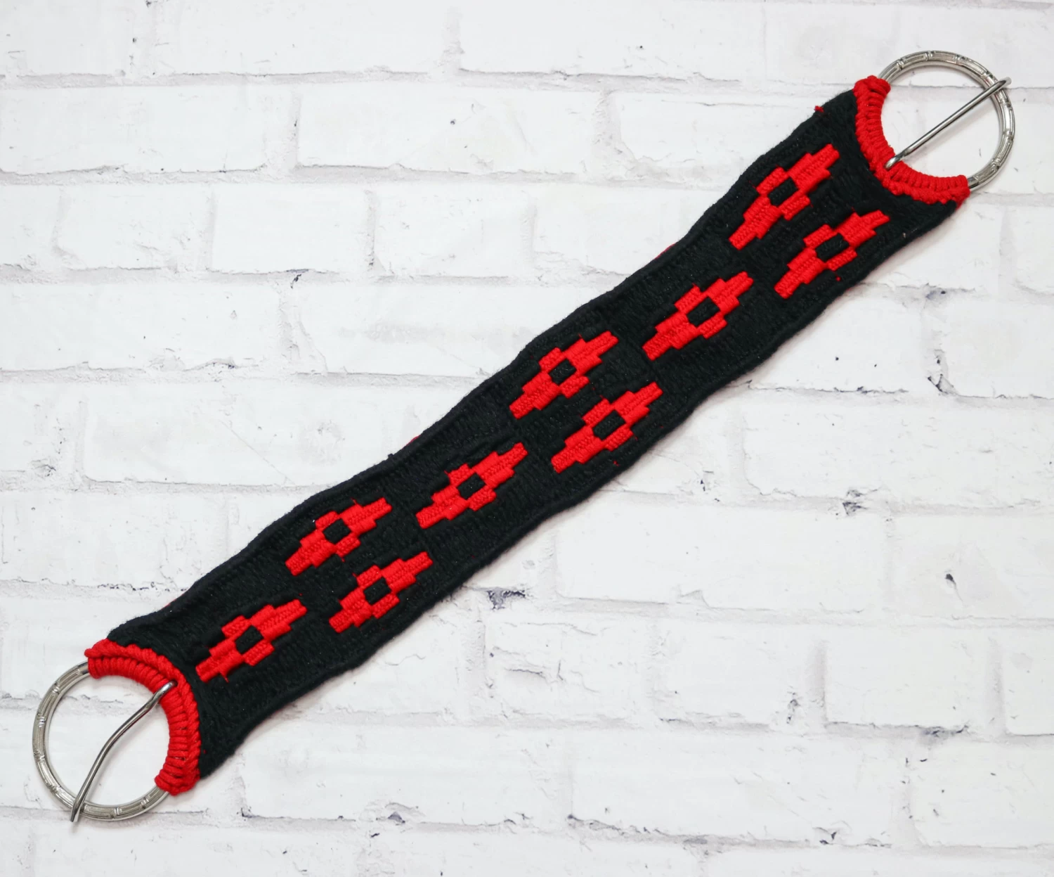 34" Cincho Black Red Doble Horse Black Braided Cinch 3 34" Cincho Black Red Doble Horse Black Braided Cinch
