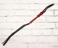 Rawhide Black Red Cuero Crudo Trenzado Cuarta Quirt