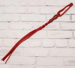 Charro Red Braided Leather Quirt Cuarta Charra