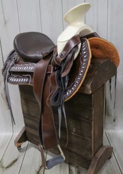 15" Montura Charra Brown Diseno Charro Mexican Saddle 9 15" Montura Charra Brown Diseno Charro Mexican Saddle -Western Harness Shop image 603