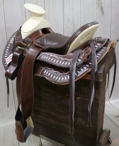 15" Montura Charra Brown Diseno Charro Mexican Saddle 11 15" Montura Charra Brown Diseno Charro Mexican Saddle -Western Harness Shop image 605