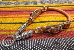 Charro Bosal De Tijera Metal/Vaqueta Leather Bosal Miel -Western Harness Shop image 607