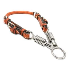Charro Bosal De Tijera Metal/Vaqueta Leather Bosal Miel -Western Harness Shop image 608
