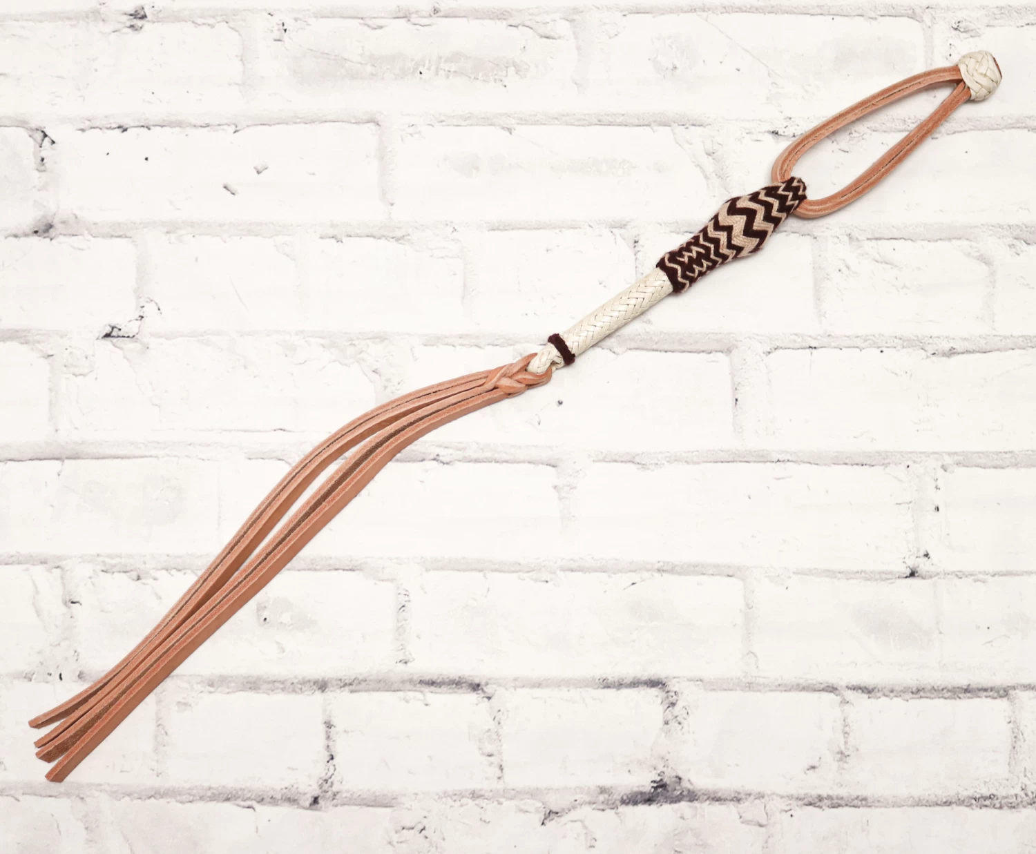 Charro Tan Cuarta Chomite Brown Fina Leather Quirt 3 Charro Tan Cuarta Chomite Brown Fina Leather Quirt