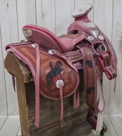 15.5" Montura Vino Horse Charro Mexican Saddle -Western Harness Shop image 627
