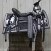 15.5 " Black Montura Charro Horse Saddle Con Cantinas Silla -Western Harness Shop image 646