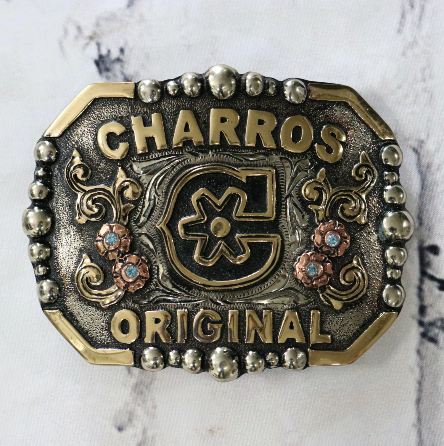 Hebilla Charros Original Logo Buckle (3.75" X 3") 3 Hebilla Charros Original Logo Buckle (3.75" X 3")