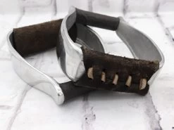 Horse Aluminum Brown Western Bell Horse Leather Stirrups