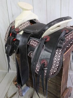 14.5" Black Montura Charra Cantinas Charro Saddle -Western Harness Shop image 666