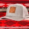 Leather Patch Gris Trucker Curved Hat -Western Harness Shop image 7