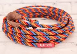 39 FT. Charro Red/ Blue/ Brown Soga Para Florear Trick Rope