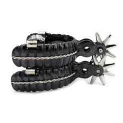 Black Charro Spurs Espuelas Negras Charras Rayadas