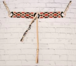 Orange Black Pecho Pretal Trenzado Diseno Tradicional Breast Collar