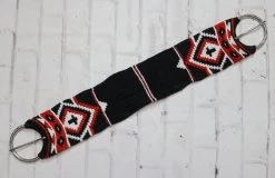 34.5" Black Naranja Cincho Horse Braided Cinch Orange