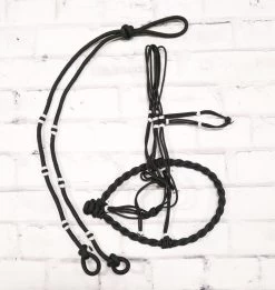 Charros Original Bosal/Rienda Set (Black/White) Horse Bosal