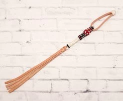 Cuarta Charra Chumeteada Red Chomite Fina Leather Quirt