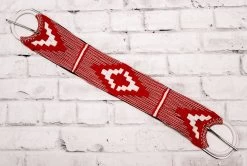 34" Cincho Tramado Rojo Blanco De Nylon Horse Charro Cinch