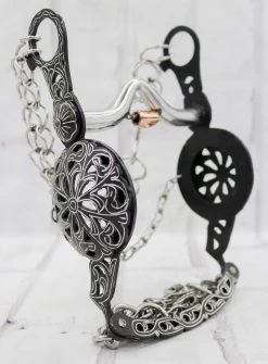 5 1/4" Charro Floral Design Bit Freno Black Bit