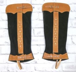 Charro Black Gamuza Suede Polainas Charras Chaps