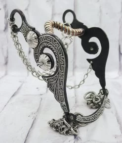 5 3/8" Freno Charro Negro Greca Black Horse Bit