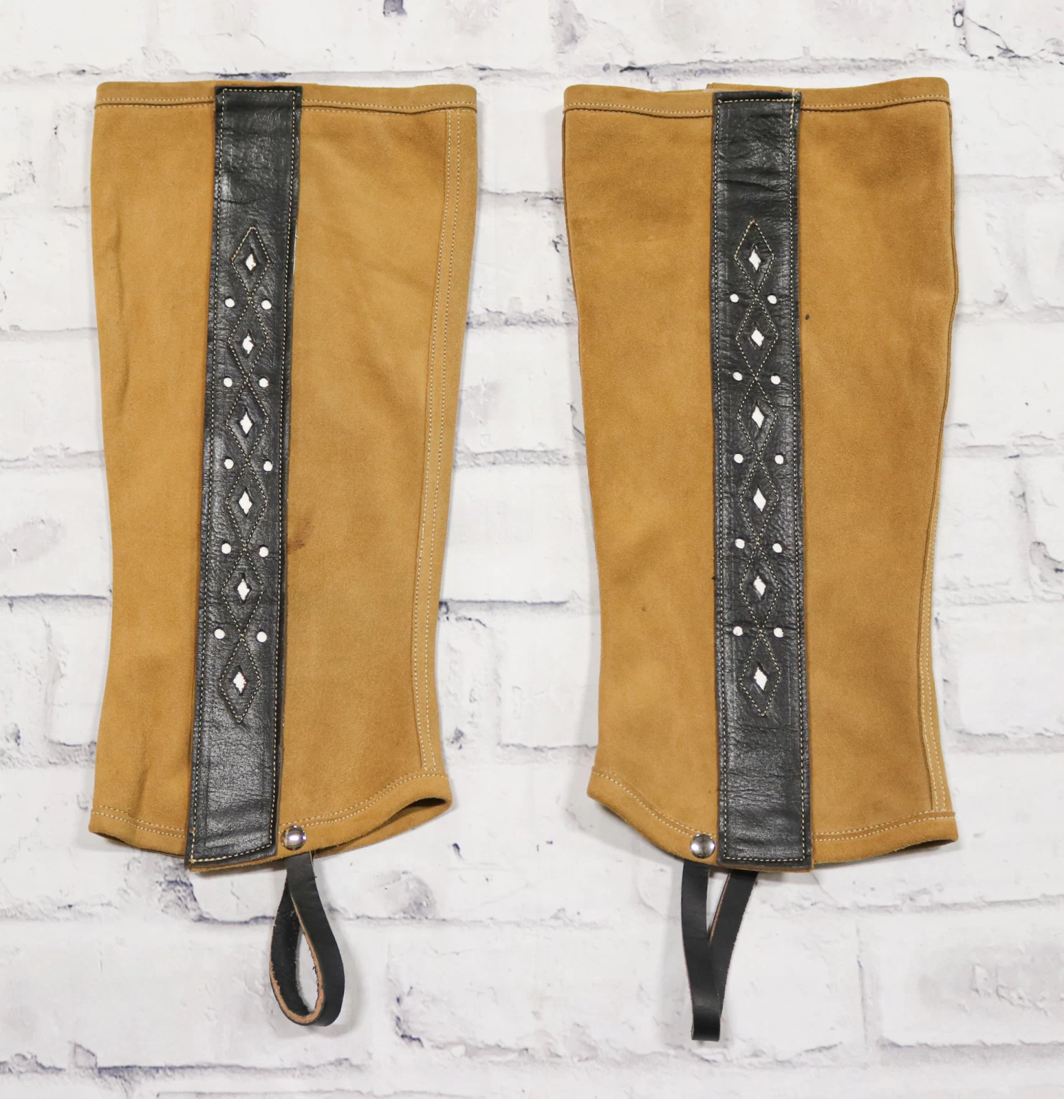 Polainas Charras Tan Half Mexican Chaps 3 Polainas Charras Tan Half Mexican Chaps