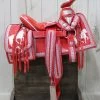 14.5" Montura Silla Charra Embroidered Red Charro Saddle Caballo -Western Harness Shop image 808