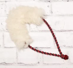 Bosal Charro Tri Rojo/Blanco Algodon Trenzado Horse Wool