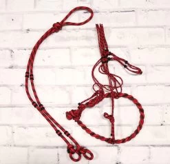 Charros 2-Tone Red Original Bosal/Rienda Halter Set
