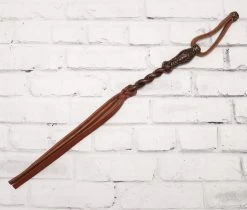 Charro Burgundy Cuarta Charra Braided Leather Quirt