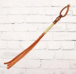 Charro Rawhide Horse Chedron Leather Quirt Cuarta