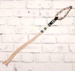 Black White Chomite Charro Leather Cuarta Quirt