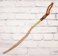 Charro Fina Chedron Rawhide Leather Horse Quirt Cuarta