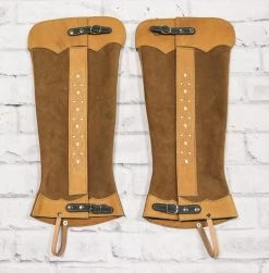 Charro Polainas Miel Gamuza Lisa Largas Cafe