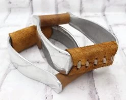 Aluminum Tan Western Bell Horse Leather Stirrups