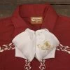 Blanco Dorado Mono Mexican Charro Flor Camisa Charra -Western Harness Shop image 9