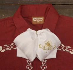 Blanco Dorado Mono Mexican Charro Flor Camisa Charra