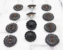 Black Juego De Chapetones Monturas Charras Conchos