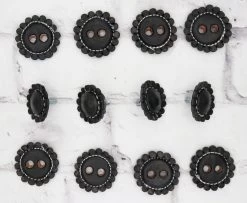 Black Juego De Chapetones Monturas Charras Conchos -Western Harness Shop image 922