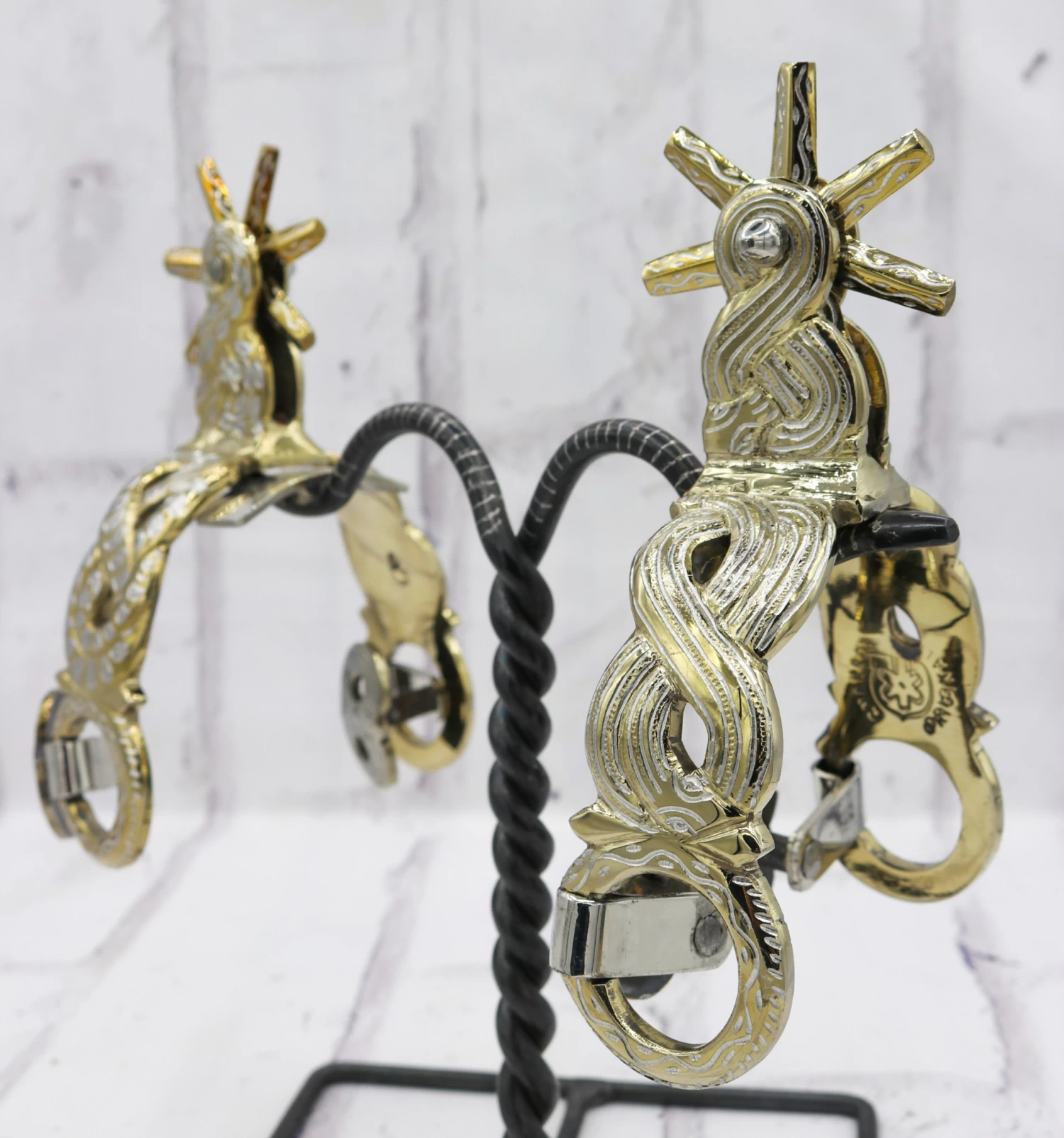 Engraved Snake Charro Spurs Espuelas Acero Stainless Steel Spurs 5 Engraved Snake Charro Spurs Espuelas Acero Stainless Steel Spurs - Image 3